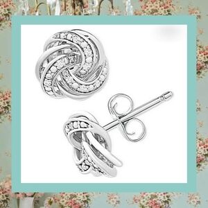 Twisted Silver Stud Earrings